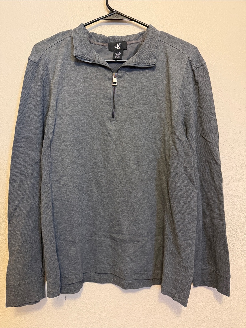 Calvin Klein Men's Heather Gray Quarter-Zip Pullover